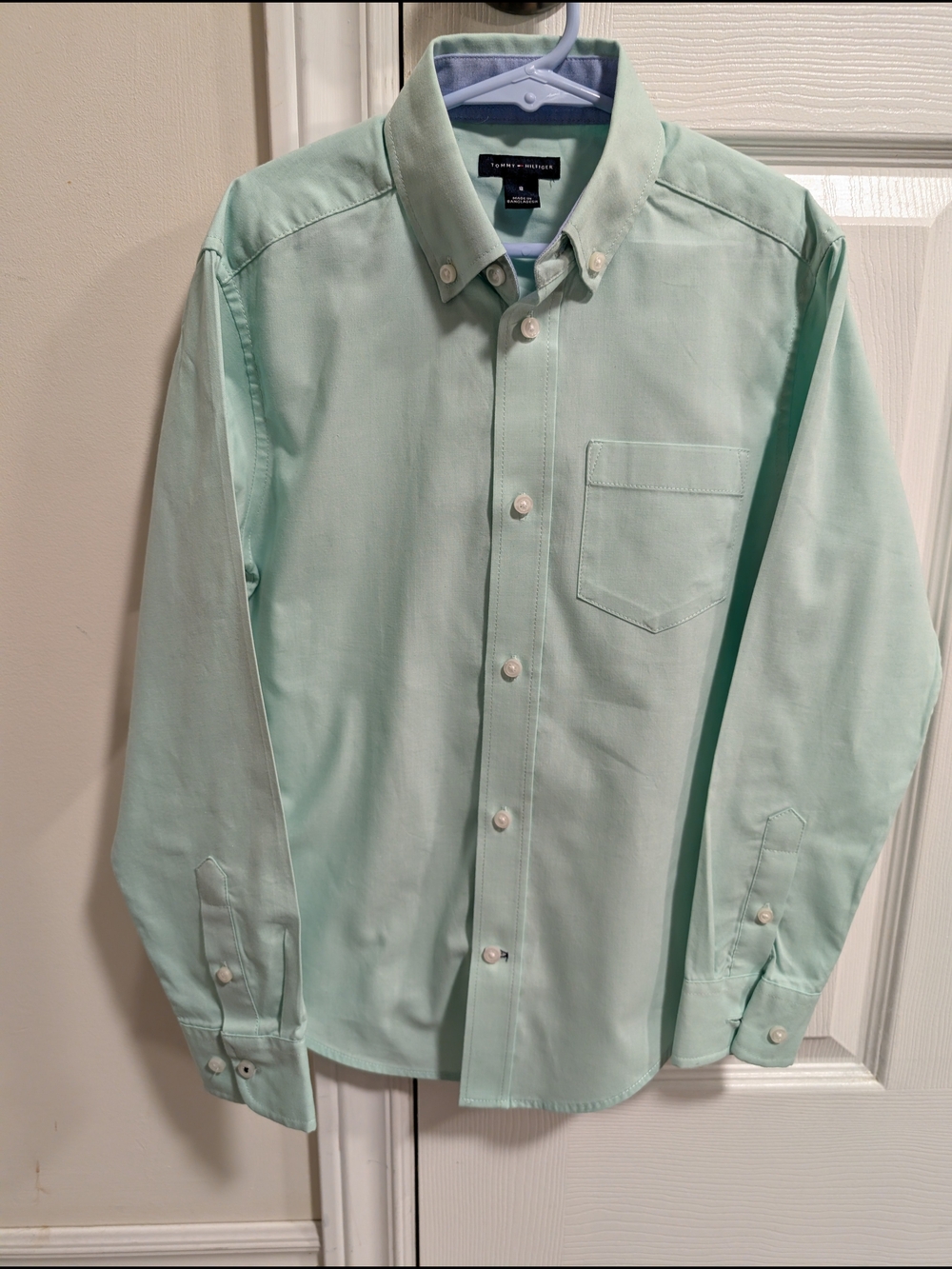 Tommy Hilfiger Light Mint Green Button-Down Dress Shirt